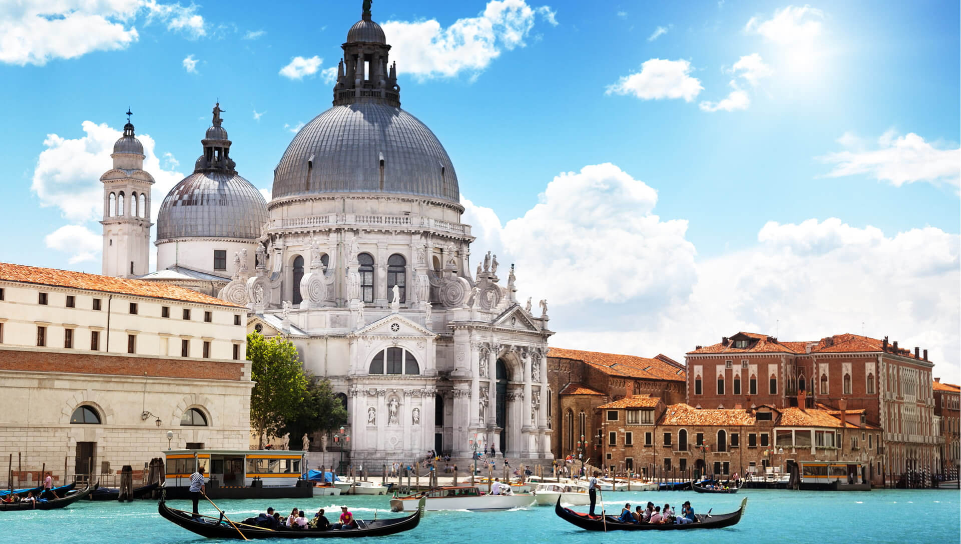 Gondola Punta ve Basilica Salute, Venedik